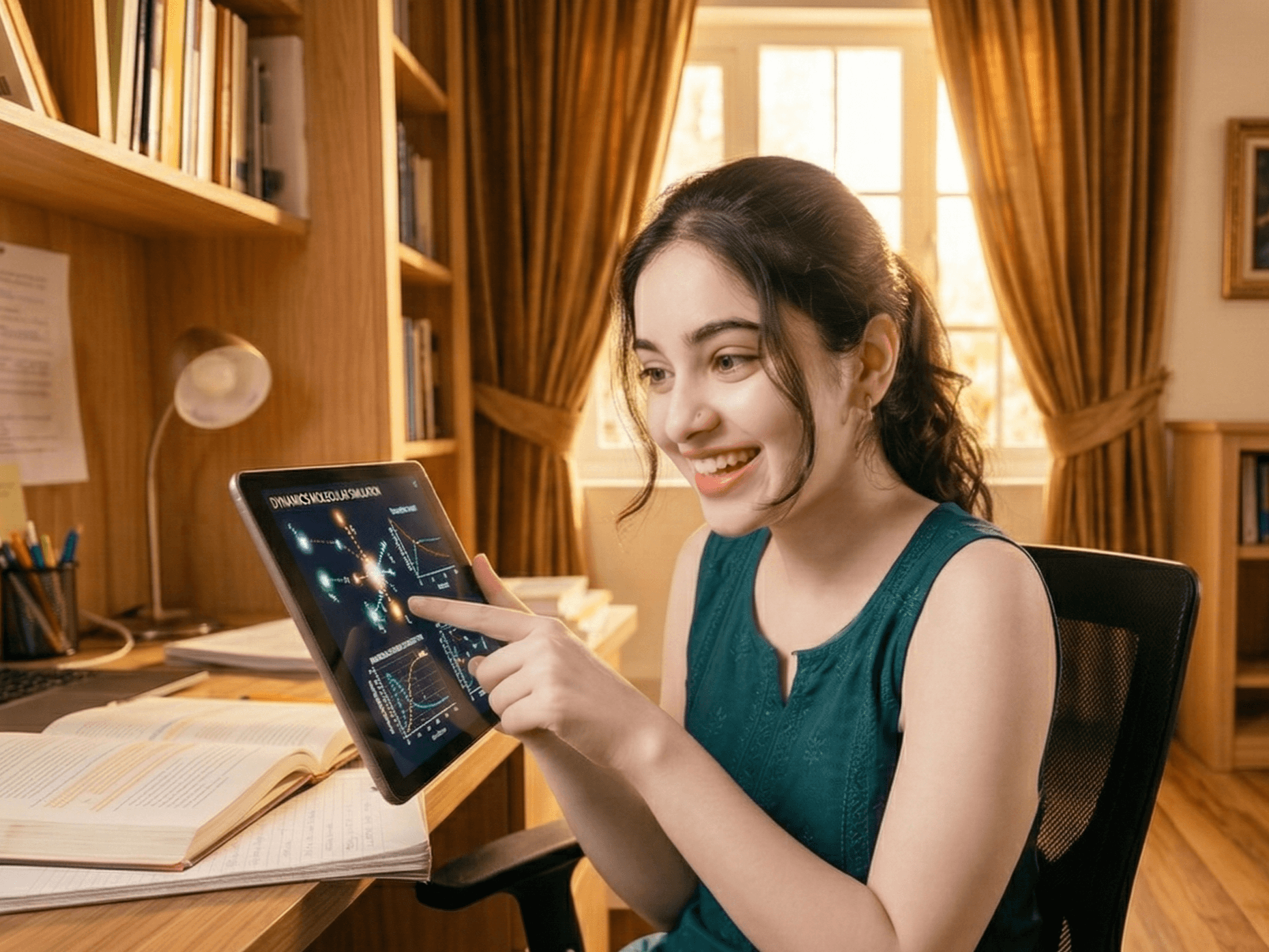 Student experiencing a visual physics breakthrough